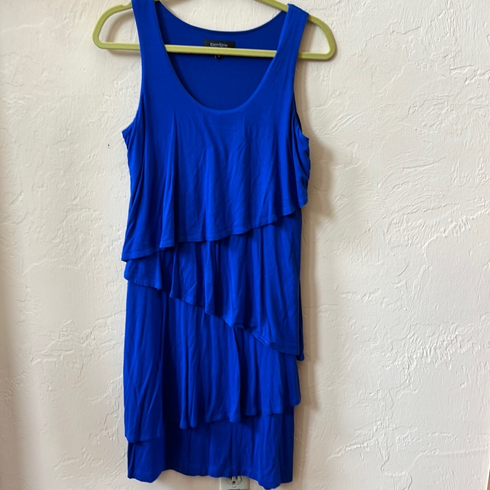 Karen Kane royal blue sleeveless dress multi layered size medium